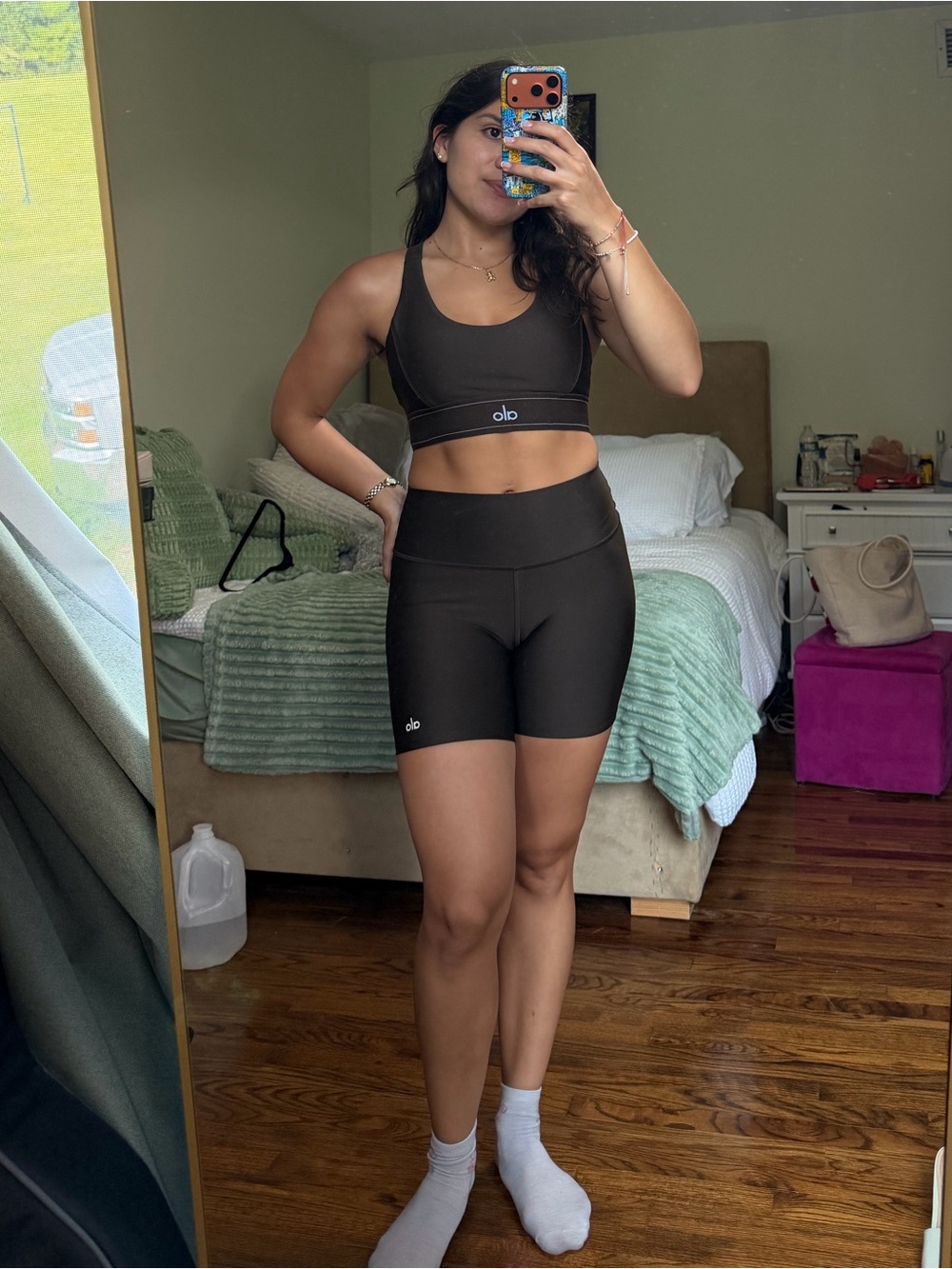 ALO Yoga Airlift Energy High-Rise Espresso Shorts - Picture 5 of 8